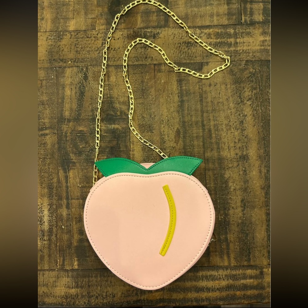 Peach-Shaped Pink Crossbody Bag
